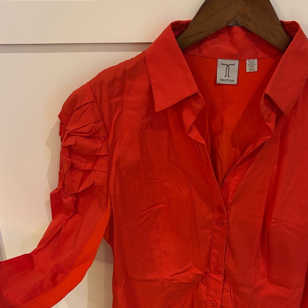 Tristan Red Button-Down Shirt